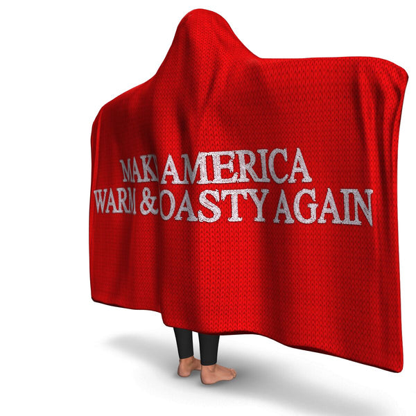 Make America Warm & Toasty Again Trump Hooded Blanket AOP-Christmas/Halloween Gift