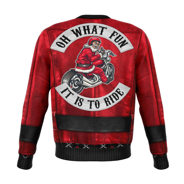 Oh What Fun Motorcycle Ugly Xmas Design - Fashion Sweatshirt
