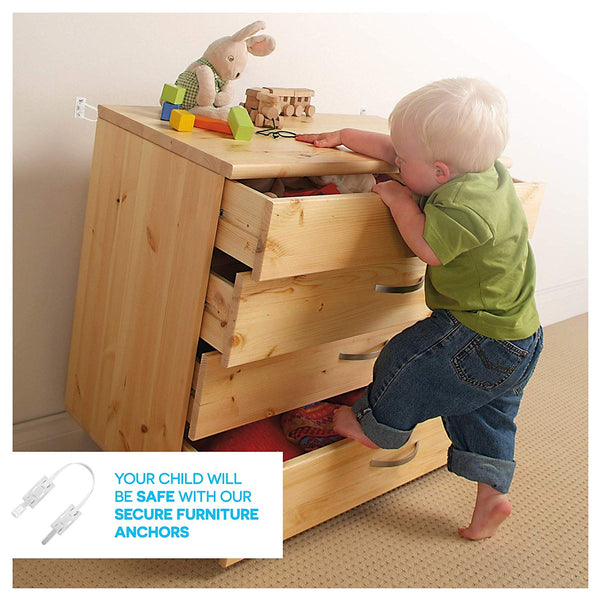 Baby Proofing Kit (16 Pack), Including Furniture Straps and Outlet Plugs covers